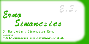 erno simoncsics business card