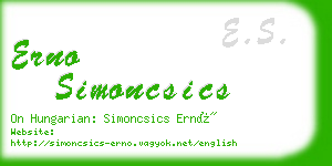 erno simoncsics business card